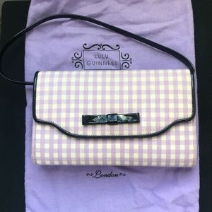 Vintage Lulu Guinness gingham clutch